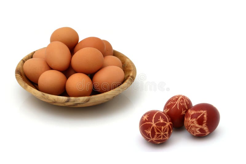 Easter eggs on white background