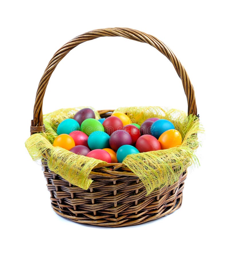 Easter eggs in basket