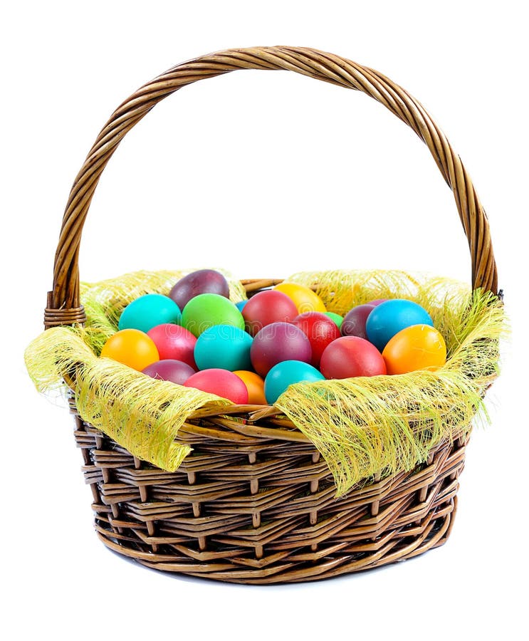 Easter eggs in basket