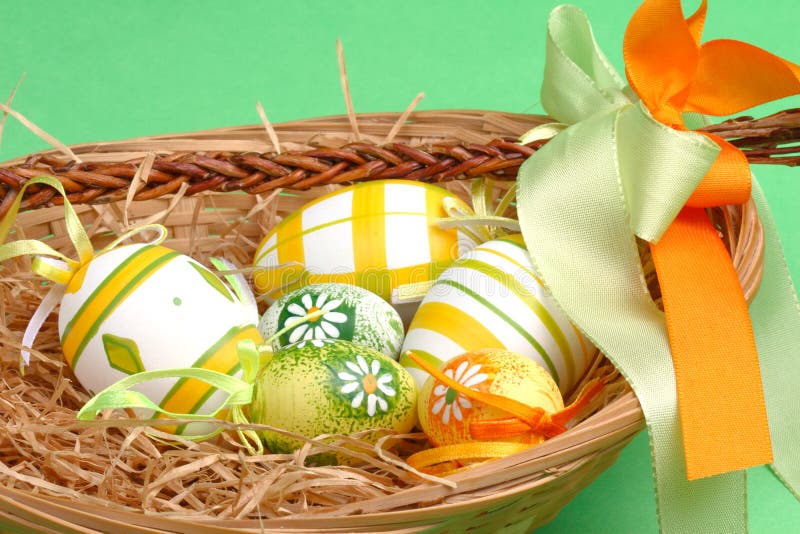 Easter eggs in a basket