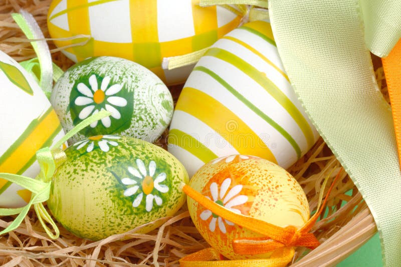 Easter eggs in a basket