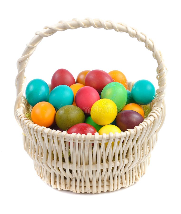 Easter eggs in basket