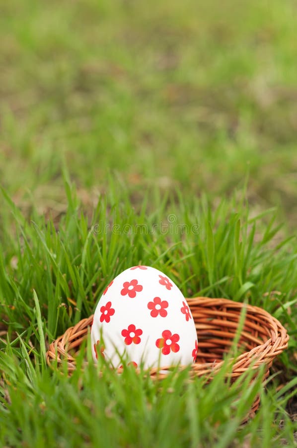 Easter Eggs in Basket on Grass Stock Image Image of park, group 30429663