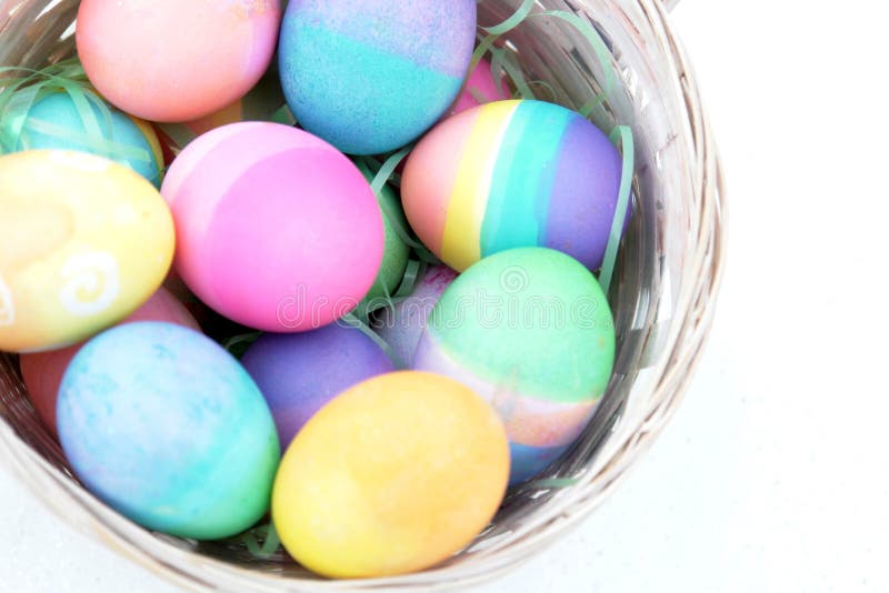 Easter Eggs Basket Isolated