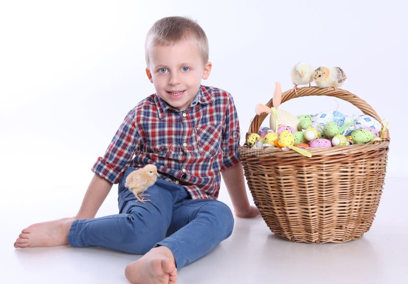 Easter eggs and boy