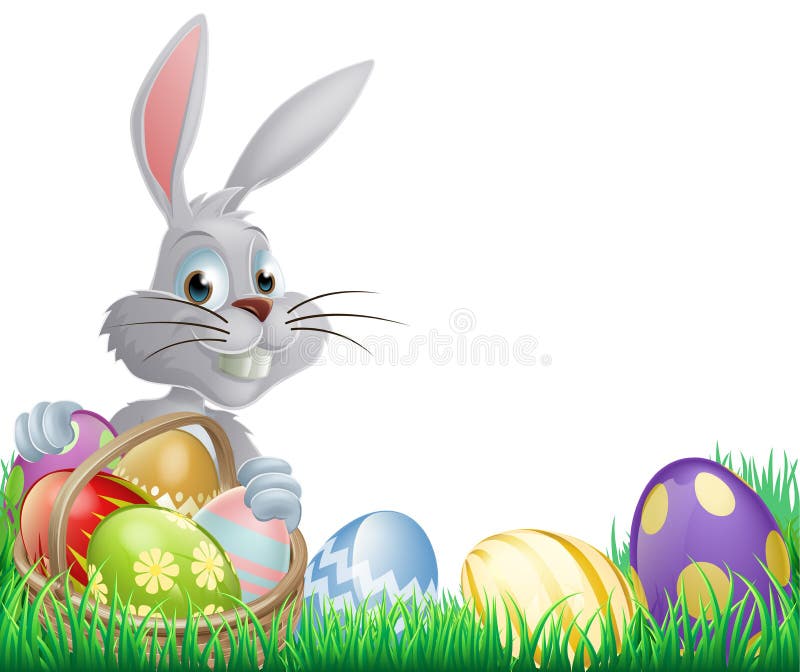 Easter eggs bunny royalty free illustration