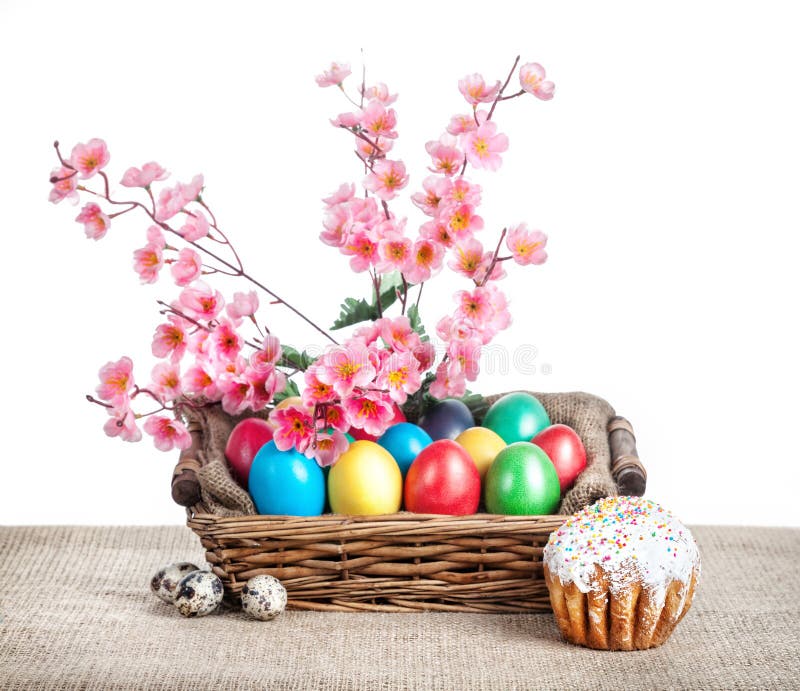 Easter eggs and cake