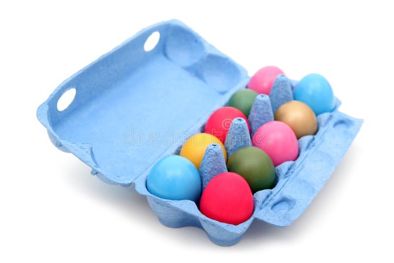 Easter eggs in carton