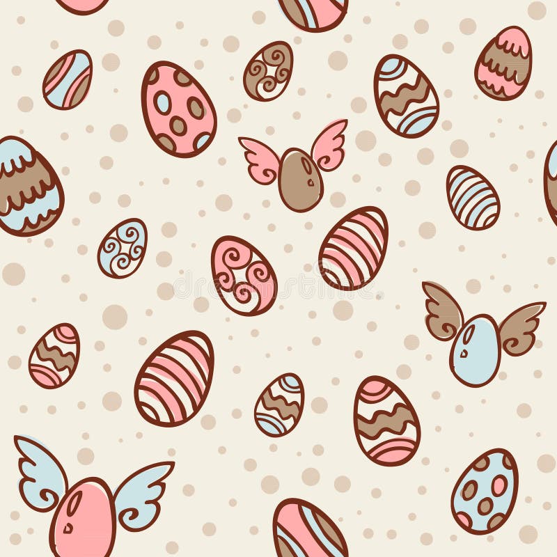 Easter eggs cartoon seamless texture