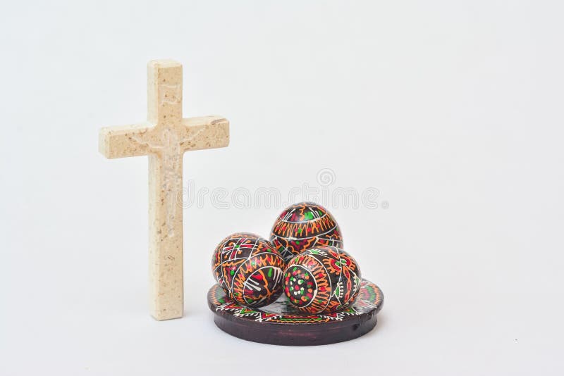 Easter eggs with crucifix