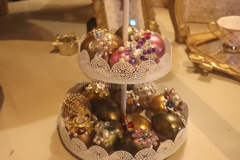 Easter eggs with jewells stock image. Image of resurrection 176401335