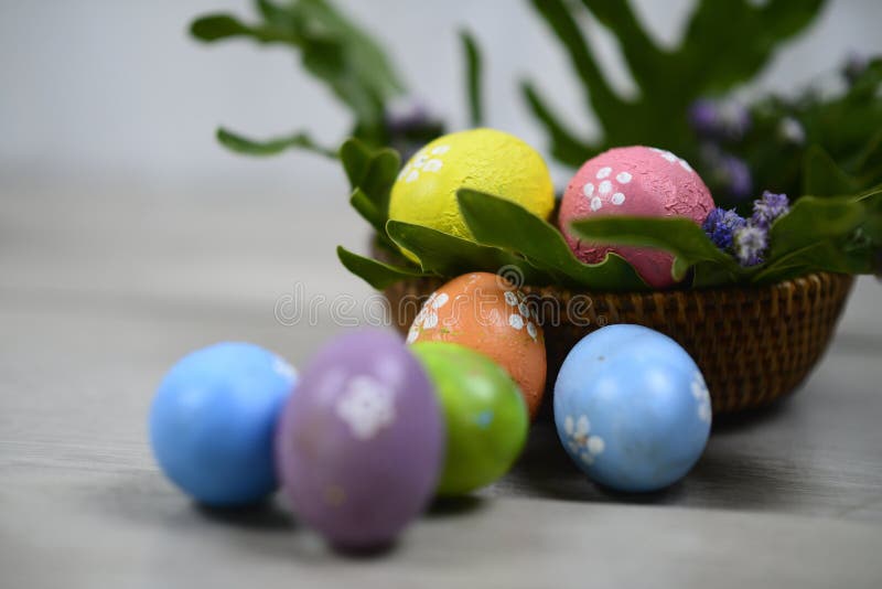 Easter Eggs Decoration On Easter Day With Copy Paste For Your