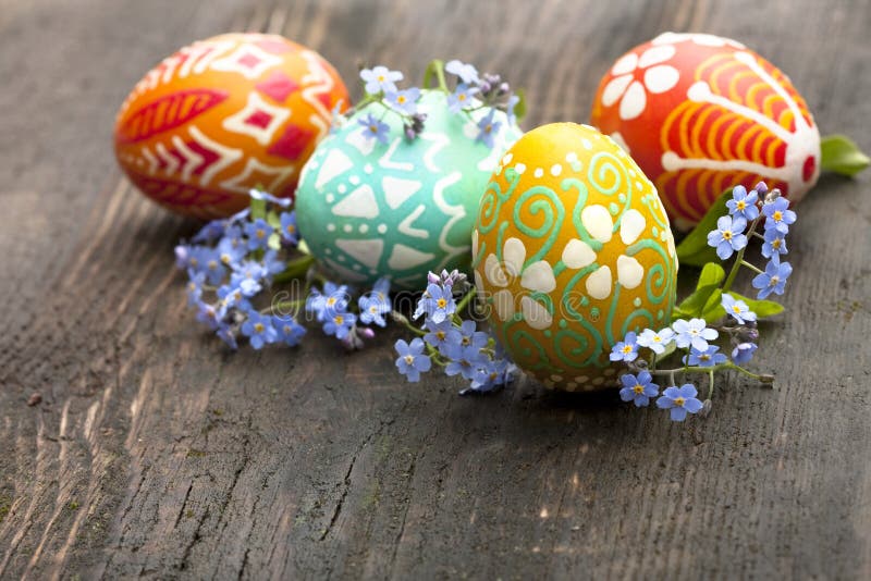 Easter eggs and flower