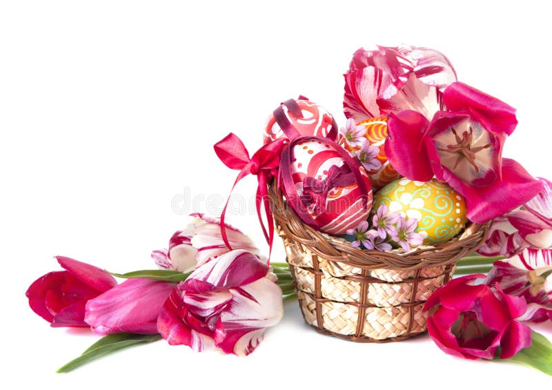 Easter eggs and flower