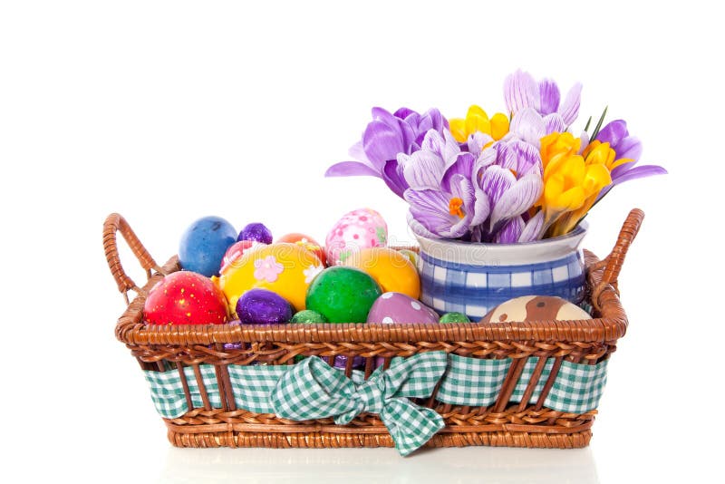 Easter eggs with flowers