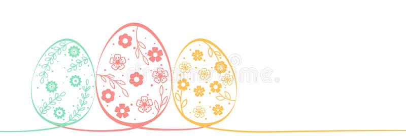 Easter eggs with flowers on white background. Spring decorations to celebrate Easter