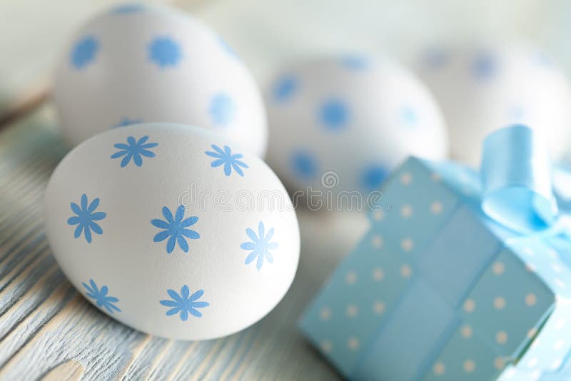 Easter eggs and gift box