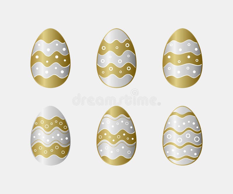 Easter eggs icons set