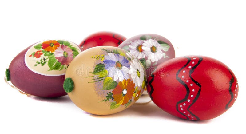 Easter eggs isolated on white