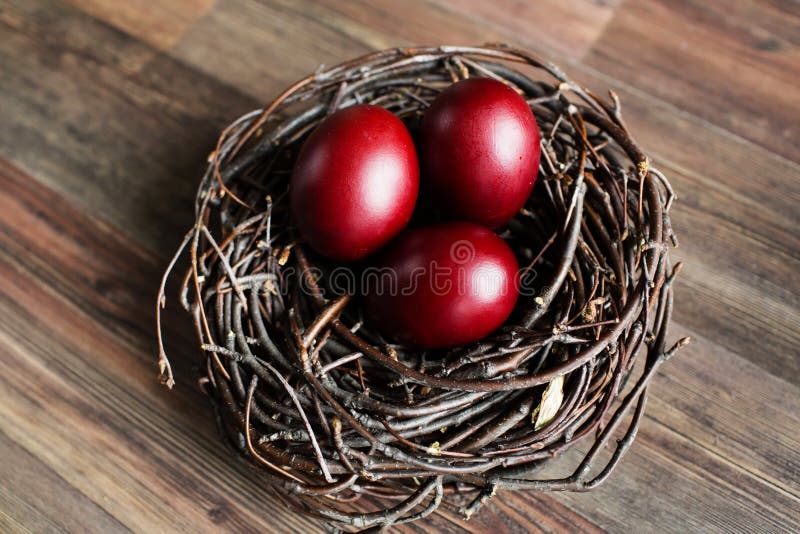 Easter eggs in the nest