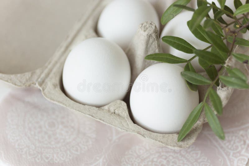 Easter eggs on pale background stock images