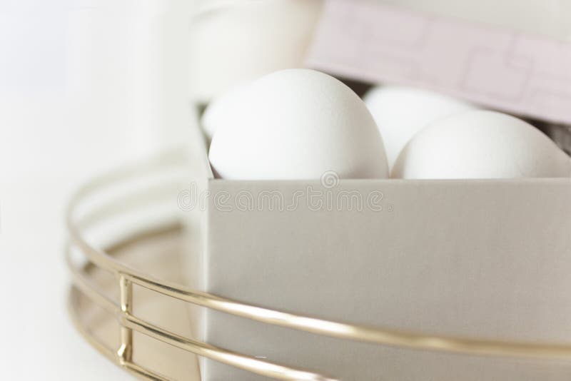 Easter eggs in pale box royalty free stock photo