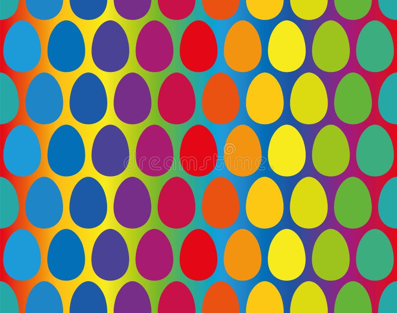 Easter Eggs Rainbow Gradient Seamless Pattern vector illustration