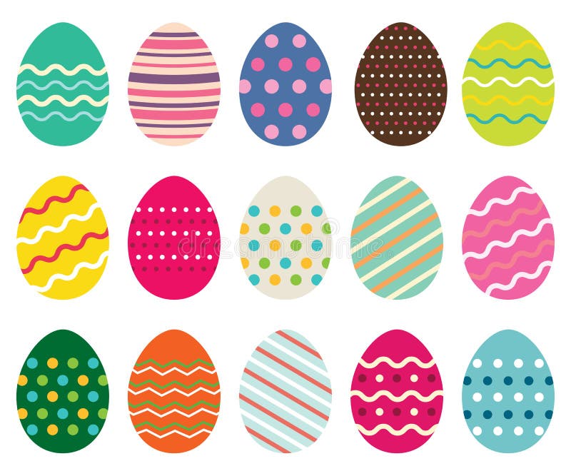 Easter eggs set, isolated design elements