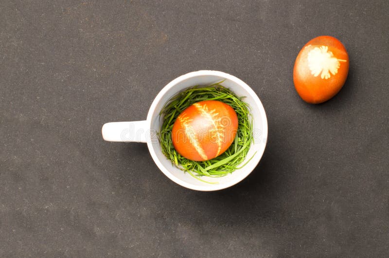 Easter eggs with red wine stock photo. Image of floral 69003632