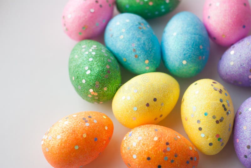 Easter Eggs on White Background, Stock Photo - Image of season, holiday ...