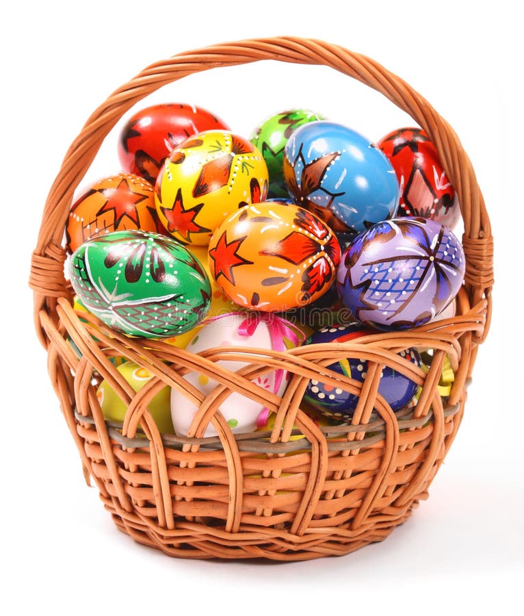 Easter Eggs in wicker basket