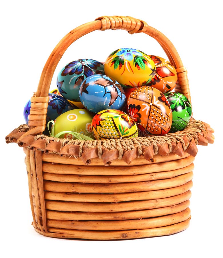 Easter Eggs in wicker basket