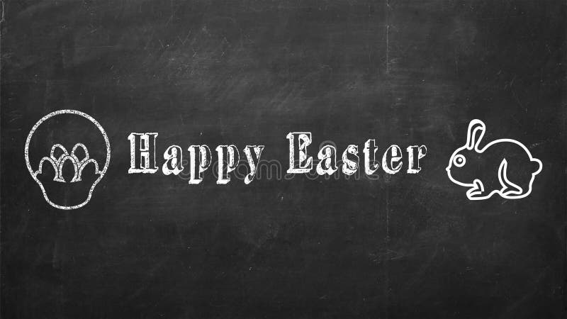 Easter feliz escrito no quadro preto fotografia de stock royalty free Easter feliz escrito no quadro preto fotografia de stock royalty free