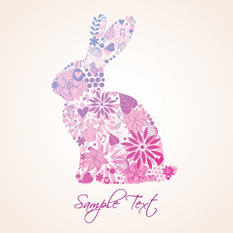 Download Easter Floral Bunny Stock Vector Illustration Of Floral 22973163