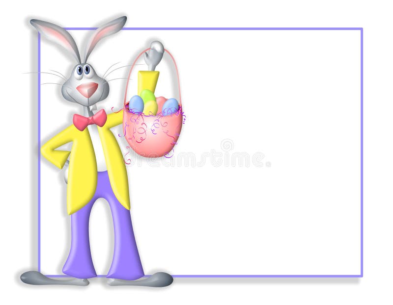 Easter för kantkanintecknad film kanin vektor illustrationer