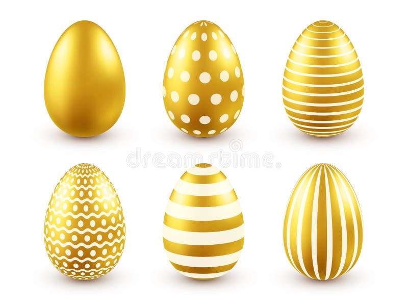 Hanging golden easter eggs Royalty Free Vector Image