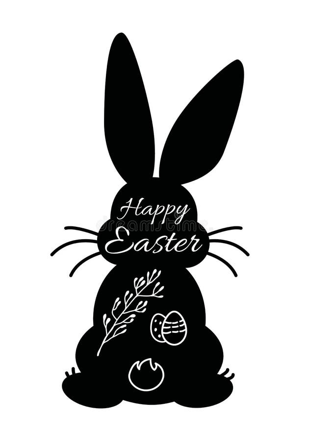 Download Vector Illustration Of Easter Bunny Silhouette. Black ...