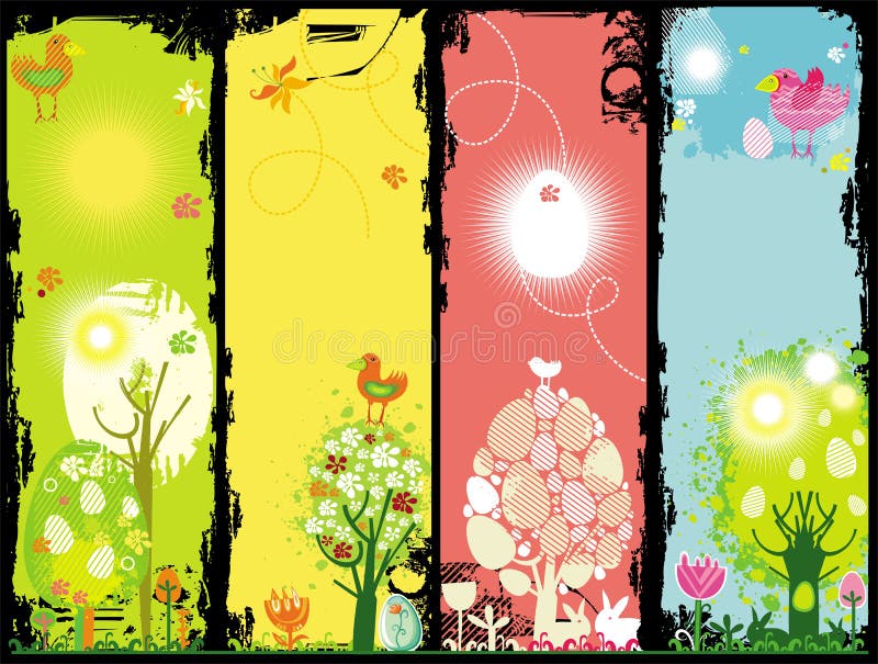 Easter grunge banners