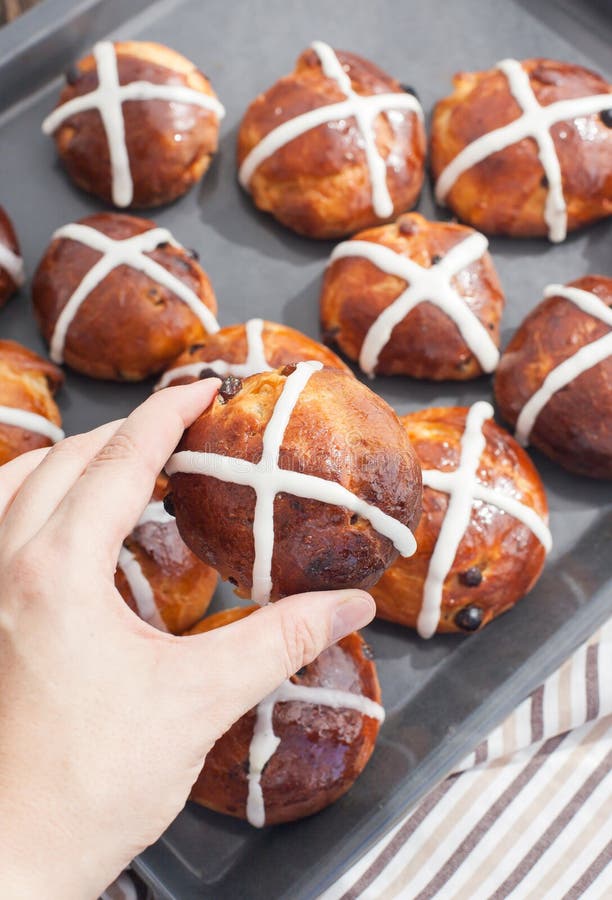 Easter hot cross buns stock photo. Image of homemade 41460262
