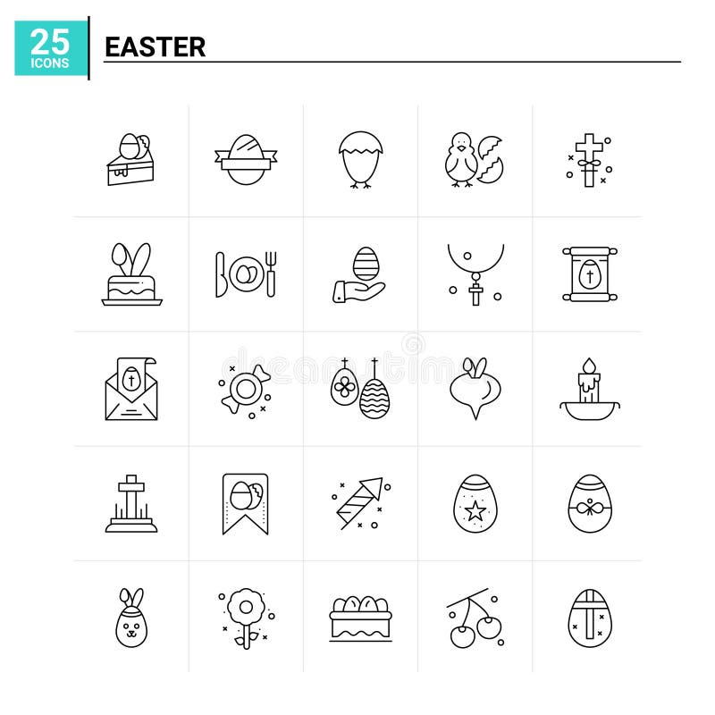 25 Easter icon set. vector background. Creative Vector icon template for web and Print Related Project