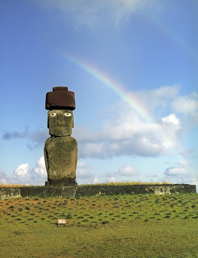 Religion Sculpture on Easter Island Stock Photo Image of america