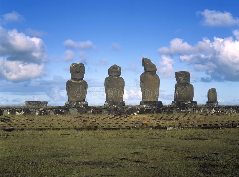 Religion Sculpture on Easter Island Stock Photo Image of america