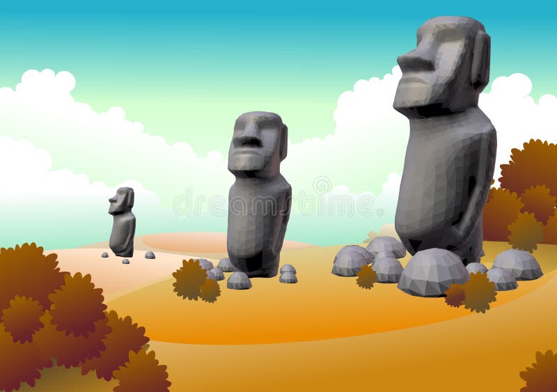 Easter Island Idol Isolated Moai Ancient Statues Vector Illustration Stock  Illustration - Download Image Now - iStock