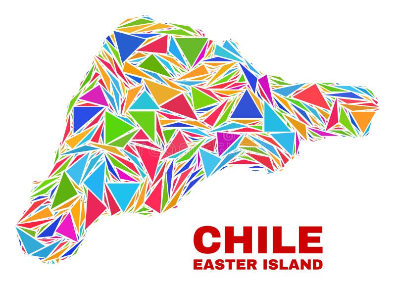 Download Easter Island Map - Mosaic Of Color Triangles Stock Vector ...