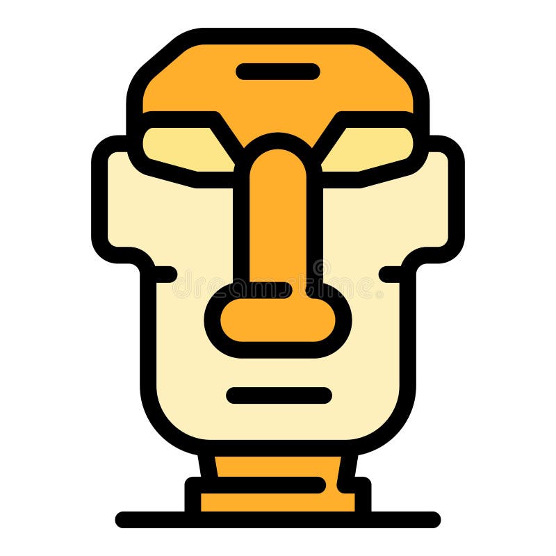 Moai vector flat icon. Isolated Moai statue emoji illustration