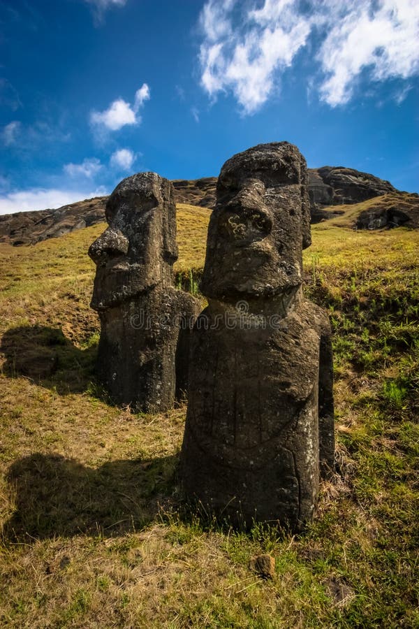 Easter Island Moai stock photo. Image of face, mountainside 41515908