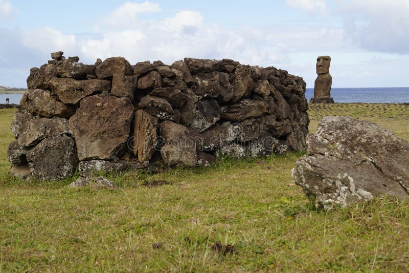 Easter Island sculptures stock image. Image of sculptures 177990333