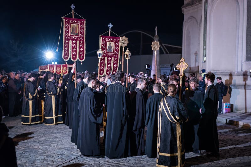 Easter Light procession at Bucharest Patriarchal Cathedral