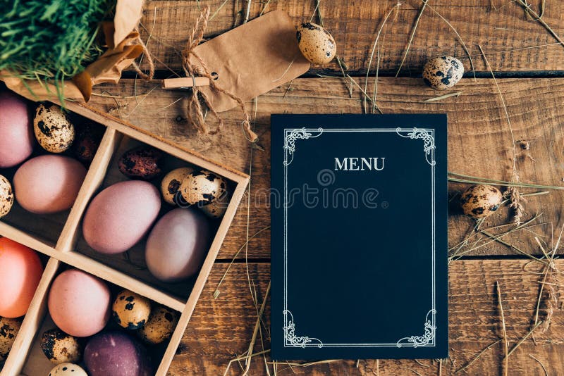 Easter menu stock photo. Image of copyspace, cover, catalogue 27384452
