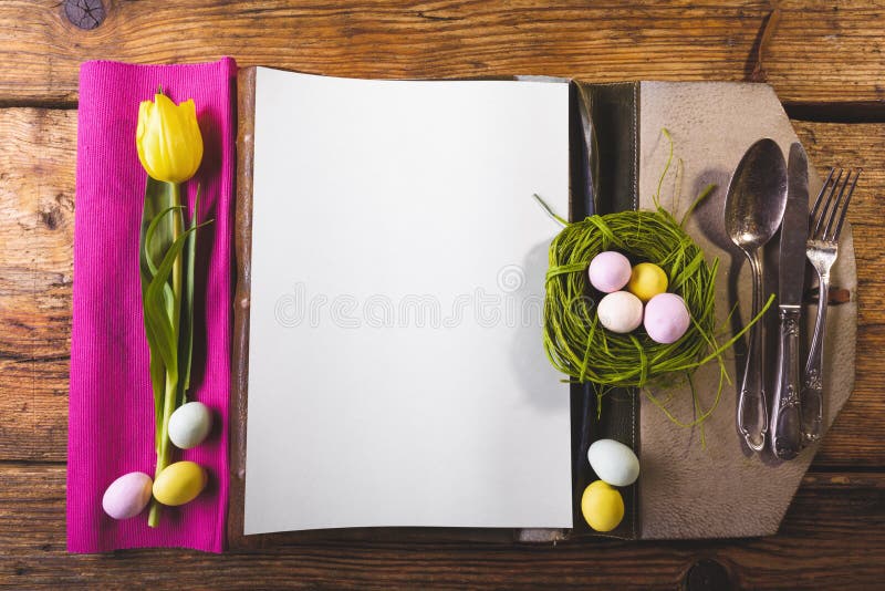 Easter menu. stock photo. Image of blossom, apple, easter 38114782